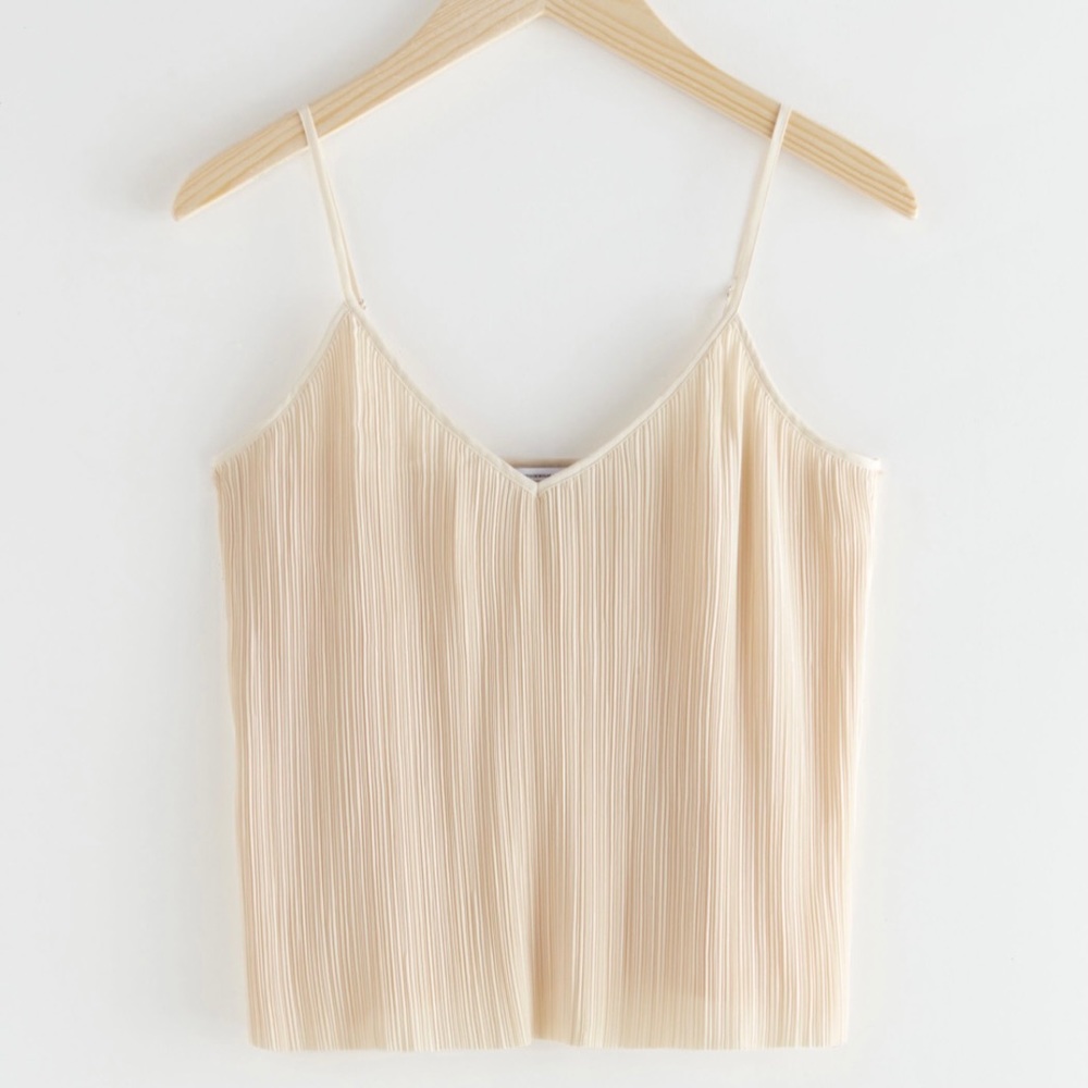 NWT & Other Stories Cream Pleated Tank